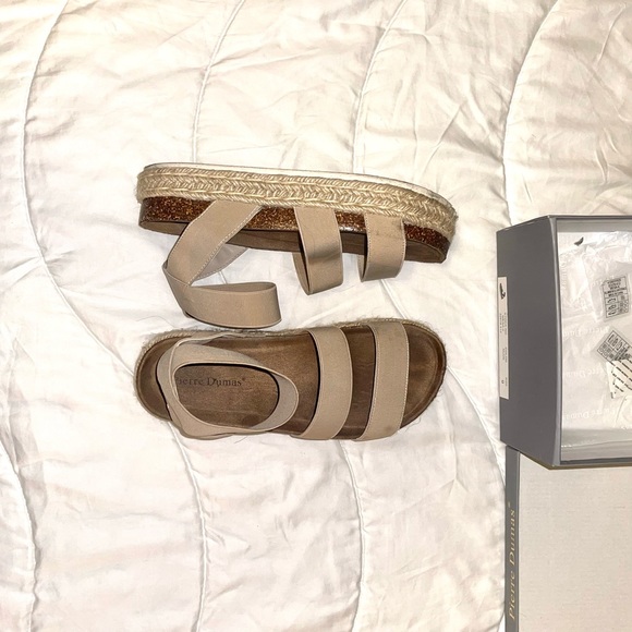 Pierre Dumas Tan Ankle Wrap Around Platform Slip-On Sandal - Picture 5 of 10